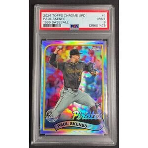 2024 TOPPS CHROME UPDATE BASEBALL #1 PAUL SKENES REFRACTOR ROOKIE INSERT PSA 9